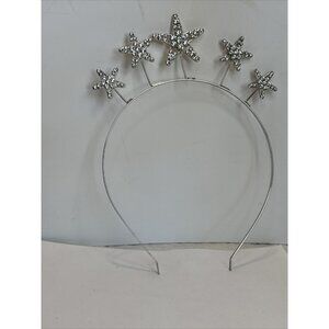 Silver tone metal Star rhinestone Headband Princess Fairy Costume